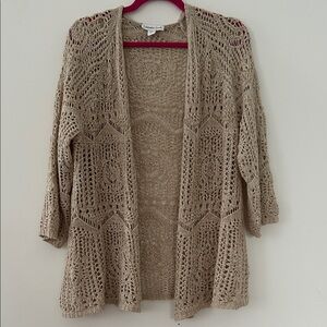 Coldwater Creek Women's Beige Knit Cardigan